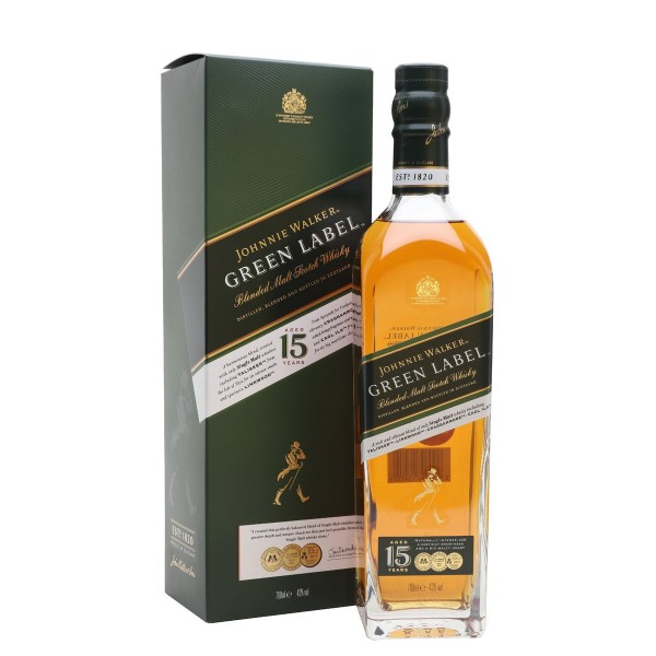 SMOKED WHISKEY - SCOTCH WHISKEY - BLENDED WHISKEY - JOHNNIE WALKER GREEN LABEL 15 YEAR OLD 700ML ΠΟΤΑ